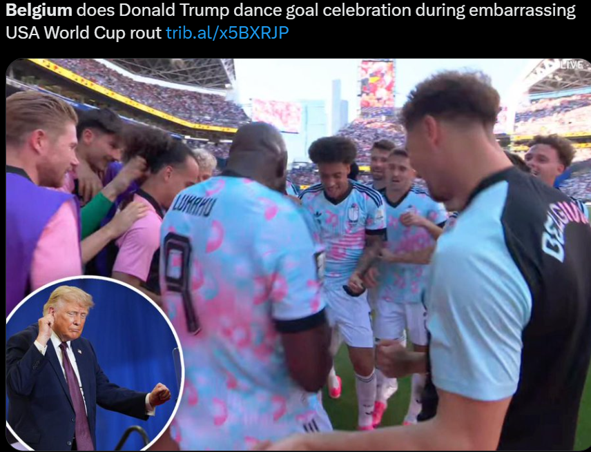 FakeMediaExpert's tweet photo. Highlights IV 🇺🇸1:4📷 #USBEL #Belgium📷📷 #USA #FIFA #trump
@NATO https://t.co/3paM7DJ5tq