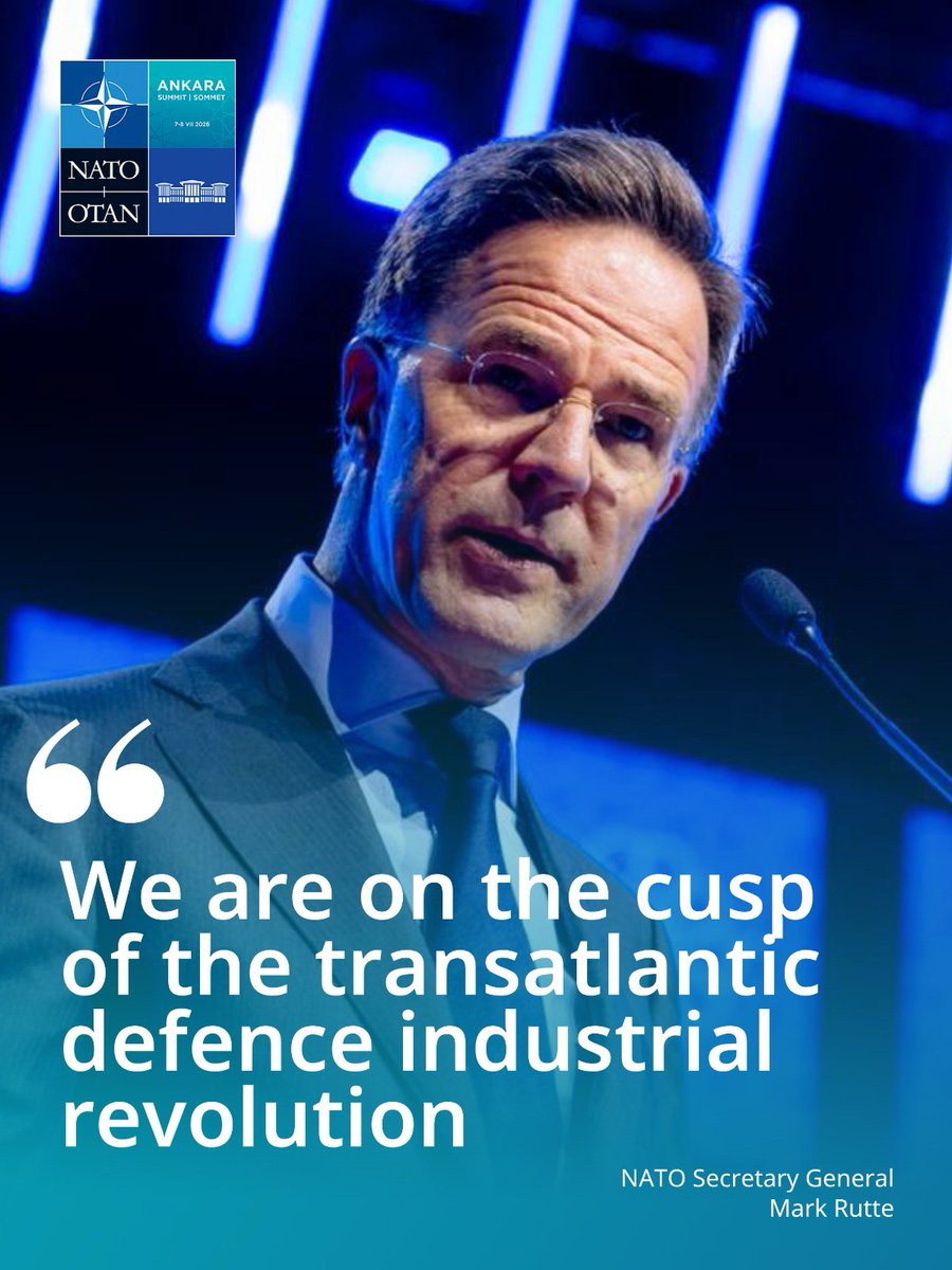NATO's tweet photo. ❝When we combine our efforts, we produce more, we innovate faster, and we strengthen all our security❞

— @SecGenNATO | #NATOsummit Defence Industry Forum https://t.co/ZJUjNJeRe7