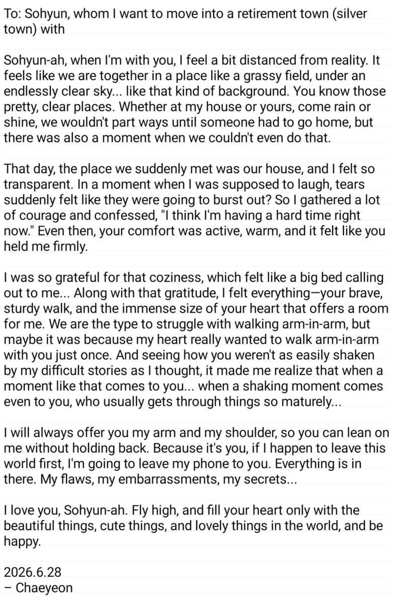 kntmngn's tweet photo. “Because it's you, if I happen to leave this world first, I'm going to leave my phone to you. Everything is in there. My flaws, my embarrassments, my secrets...”

the deep trust she offers to Sso. https://t.co/SKifLeUcjn