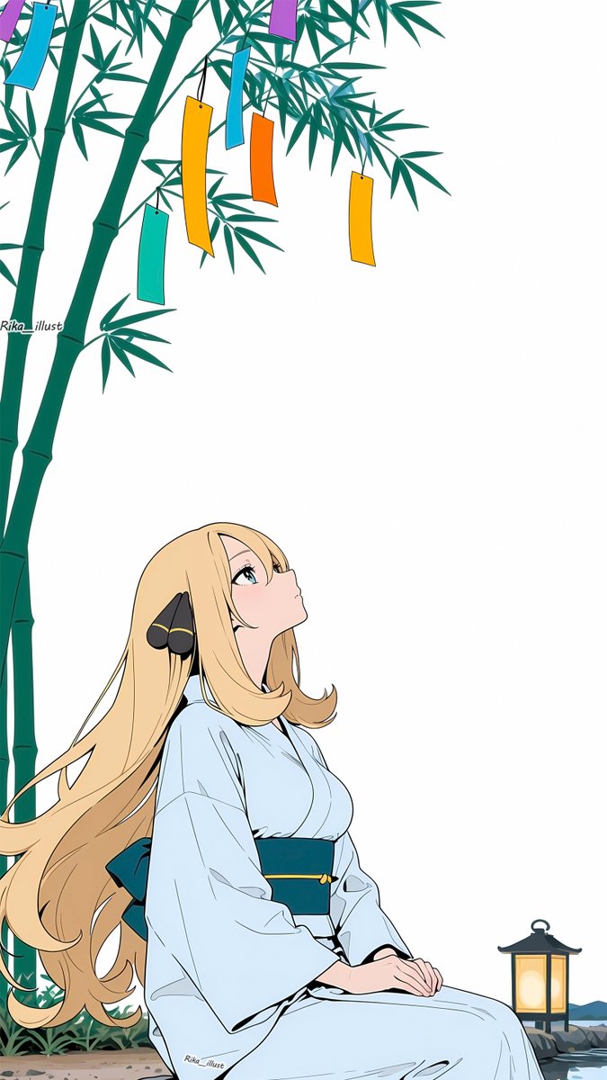 rika__illust's tweet photo. シロナさんの七夕。 https://t.co/kAf3cSKnEm