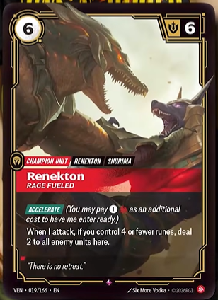 RiftboundReport's tweet photo. Renekton, Rage Fueled, has been revealed by @SolaryTV on Youtube!

📺 https://t.co/1SBIo2i1WS

#RBVendetta https://t.co/aY4Peg1Imx