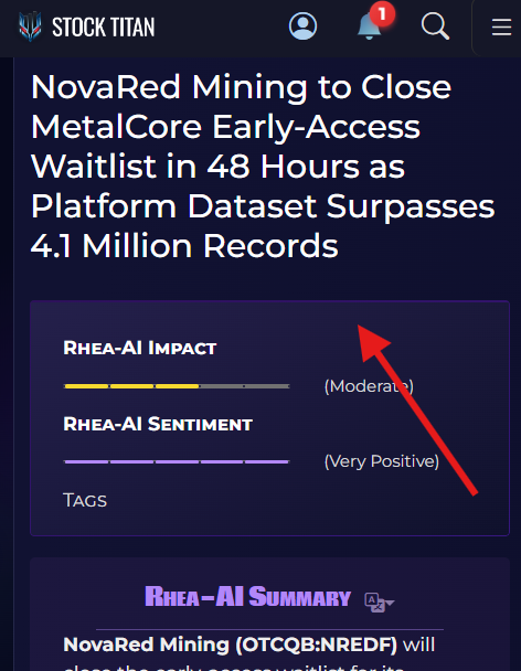 dodigaul0102's tweet photo. Salute, alpha hunters, THIS is exactly why I’m buying $NRED

MetalCore early access is 92% filled: 920 of 1,000 spots already gone, only 80 left, and NovaRed is closing the waitlist in 48 hours

That is real demand for the platform, not empty AI noise. MetalCore now has over 4.1M records across Canadian and US mineral properties, built for target generation and parcel-level mineral evaluation

I want exposure before people fully understand what NovaRed is building here

$NRED / $NREDF
Trade your plan, not my post

$RIVN $MSFT $IBM