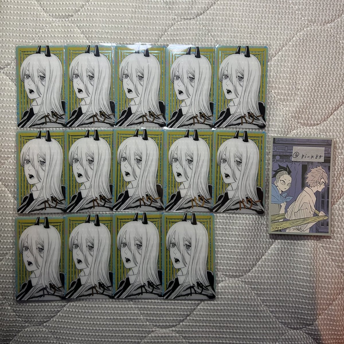 pi_k85's tweet photo. @____26one はじめまして、検索よりお声がけ失礼いたします。緑パワーを14点所持しているのですがクァンシ寄り14点と交換して頂くことは可能でしょうか？条件を拝見し、クァンシ引き取りの半数分として、💙の姫野アキのカード7点同時にお引き取りさせて頂きたく存じます。リプに続きます⬇️ https://t.co/uQ2nBz6KZd