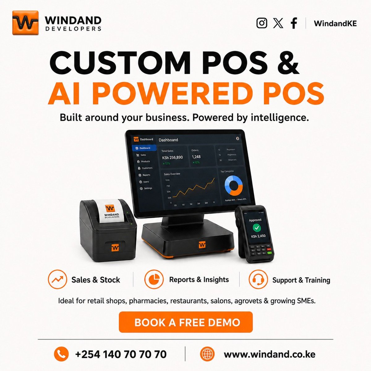 WindandKE's tweet photo. Your business is unique. You need a POS that is customised to it.

Manage sales, stock, staff, branches, customers, reports, and daily operations from one flexible system.

Call/WhatsApp: +254 140 70 70 70
Website: https://t.co/TiKc3v8sia

#windandke #growwithtech https://t.co/7h8lFf44zr