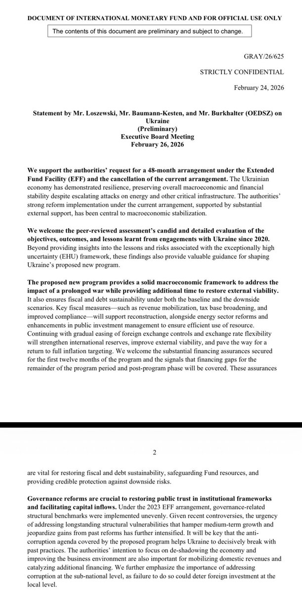 RomulJazz's tweet photo. Internal #IMF document.
The proposed #Ukraine program extends well beyond financial assistance. The document links fiscal #reforms, energy market liberalization and technical assistance into a single implementation framework https://t.co/ZpLp0155kt