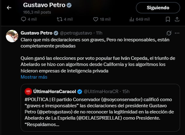 cabas844's tweet photo. El dictador se quitó la máscara y declaró ganador de las elecciones a cepea.  Qué va a pasar?. https://t.co/m1XYexNxrM