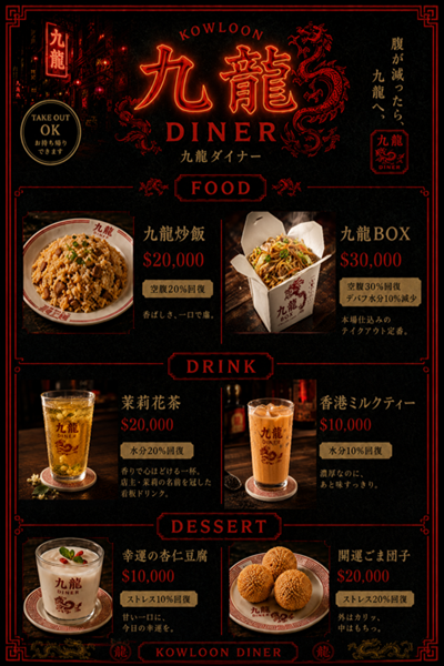 araithvfunkturm's tweet photo. 【RPキャラ設定】本日21時の配信で李・茉莉のお店【九龍＝DINER】グランドオープン！！頑張るぞー！！！！
#RPキャラ設定
#MapleCity https://t.co/XtryHSh8Fd