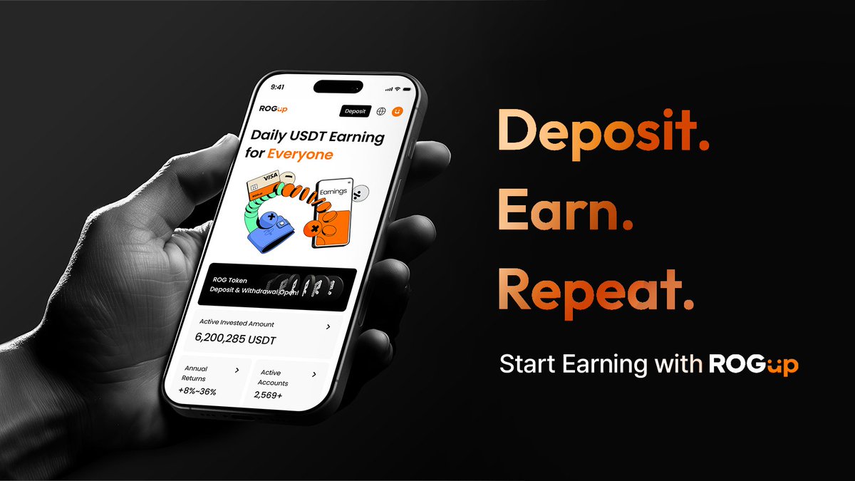 rogin_ai's tweet photo. Daily USDT earning, made simple.
ROGup lets everyone start earning with USDT through an easy deposit experience.
Start small. Earn daily. Grow steadily.
Learn more: https://t.co/vYkaetEhmr
#ROGup #USDT #CryptoEarning #DeFi #PassiveIncome #Crypto #Web3 https://t.co/41VyeGlPDx