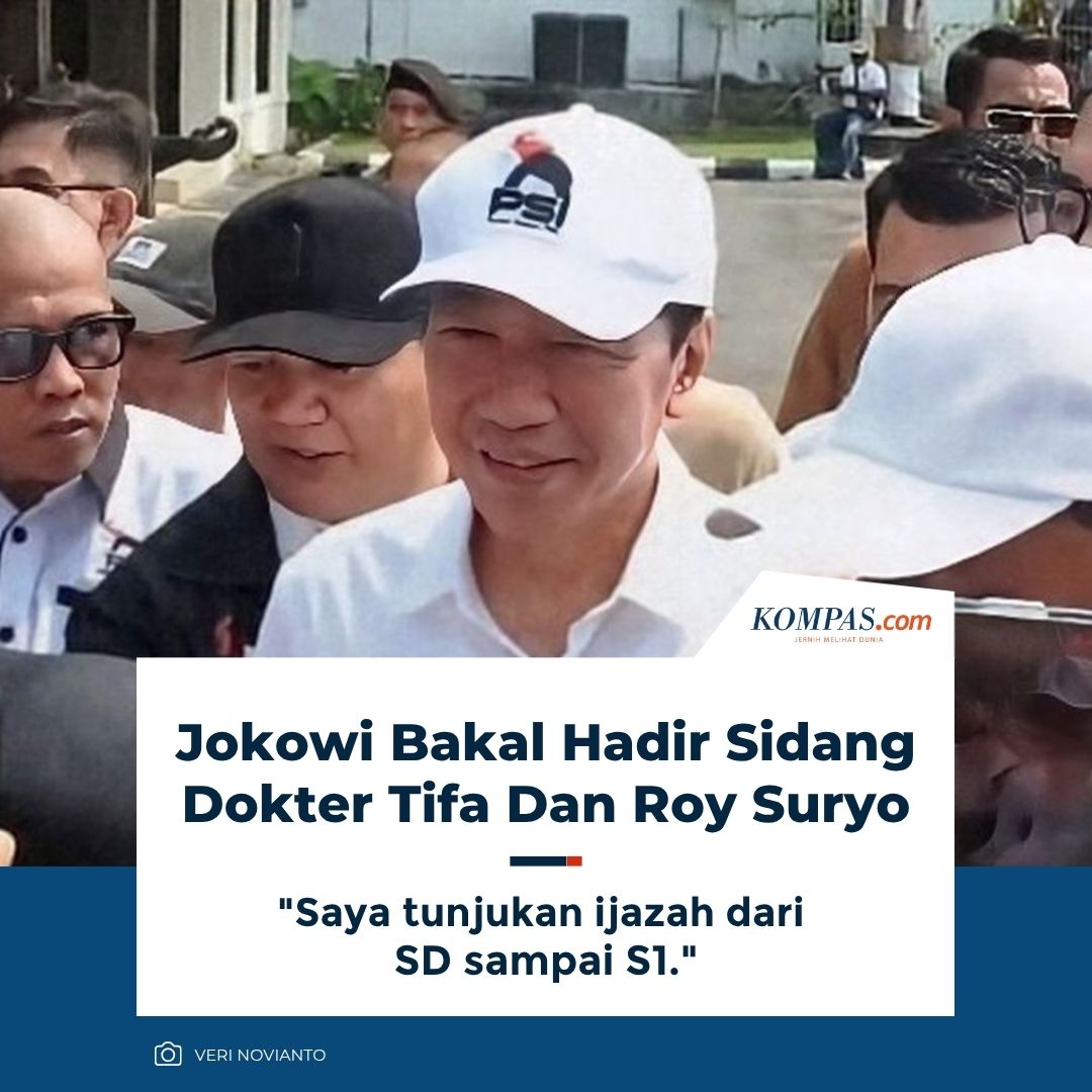 kompascom's tweet photo. Bakal Hadiri Sidang Dokter Tifa dan Roy Suryo, Jokowi: Saya Tunjukkan Ijazah dari SD hingga S1

Sumber: https://t.co/YykMX9kOWn. https://t.co/B1o44IHiuY