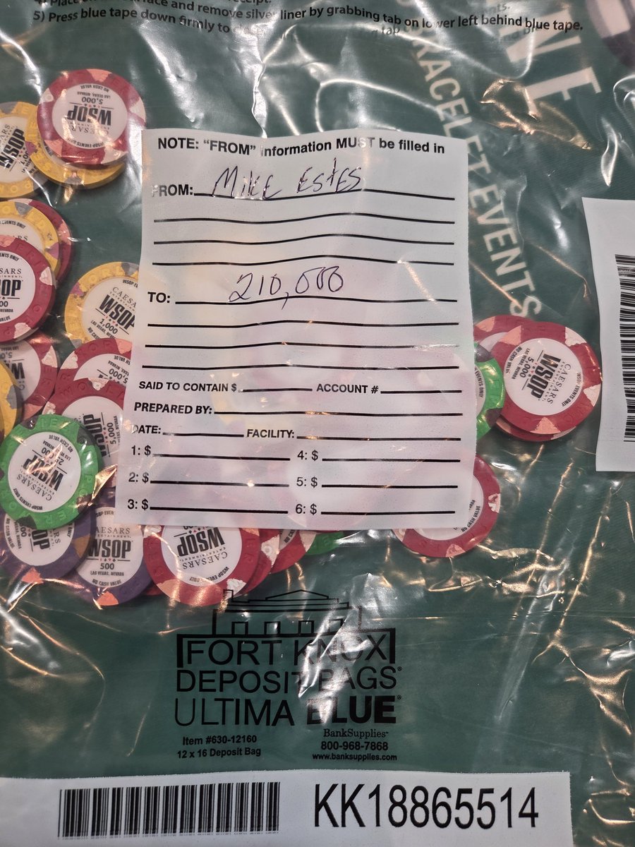 Boss_Man_MEstes's tweet photo. Cooler after cooler today.
Was down to 191
Came back to 250
Was down to 174
Came back to 275
Was down to 74K
Came back to 288K
Then ran JJ into AA for 160K on second to last hand to end my night.
Bagged 210K or 84BB.
Still in!!
Back Wednesday 11am for Day 3!
#PlayingToWin
@WSOP https://t.co/hvtyW360Fi