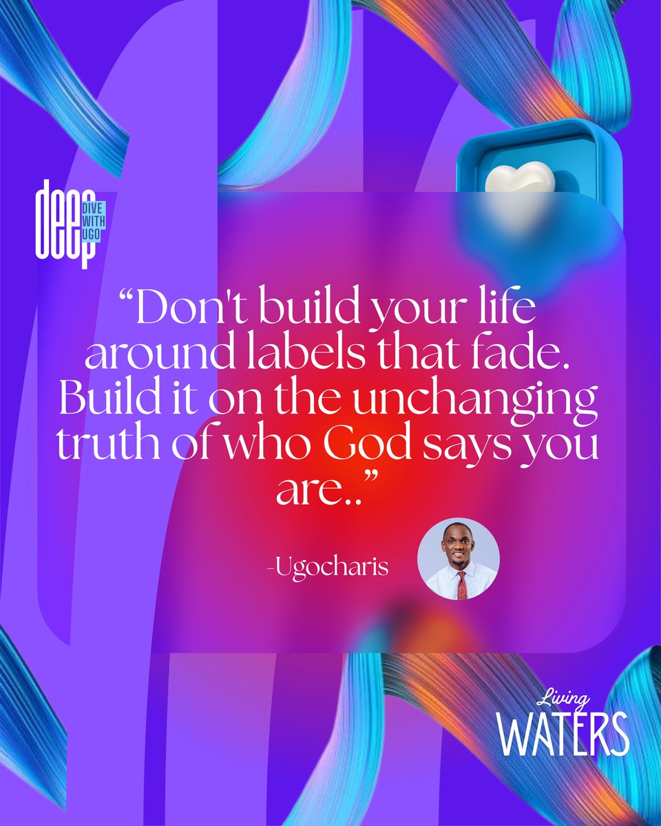 Ugo_charis's tweet photo. The world is quick to give you labels, successful or unsuccessful, accepted or rejected, talented or forgotten. But every label the world gives can change with time and circumstances. God's Word speaks a better and lasting identity.
#ugocharis #TheLoveOfGod #livingwaters https://t.co/f7wdD88OjM
