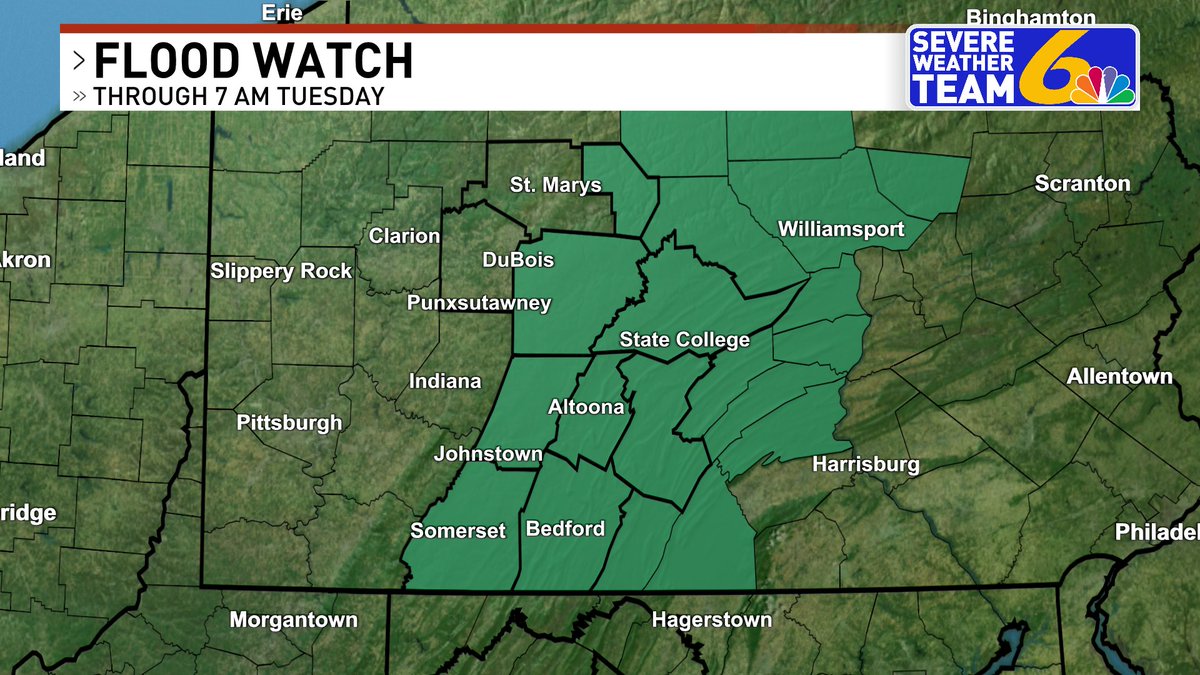 caitwesterholm's tweet photo. Flood Watches &amp; Warnings remain in effect this morning for the areas highlighted below. Be alert for ponding on roadways during the AM commute! Scattered showers &amp; storms remain in the forecast today. Join us on 6 News at Sunrise for all the details https://t.co/pTICvbQ7z2 https://t.co/7HFBTiAd5W