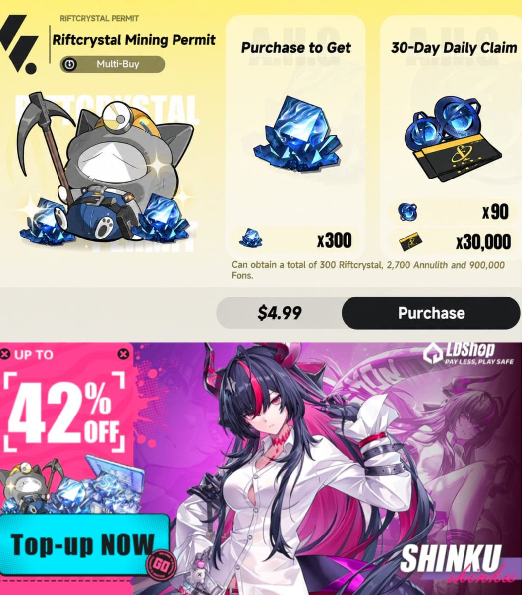 NTE_Ani_Info's tweet photo. To Celebrate Shinku! 

I am doing a 3x MONTHLY PASS GIVEAWAY! 🎉

• Follow me &amp; RT this post
• Comment "Shinku"

BONUS: Get Up to 42% OFF Rift Crystals right now using my link :  https://t.co/e2j0KseXiZ

Ends in one week, good luck 🫶

#NTE https://t.co/p9cNNtAwUH