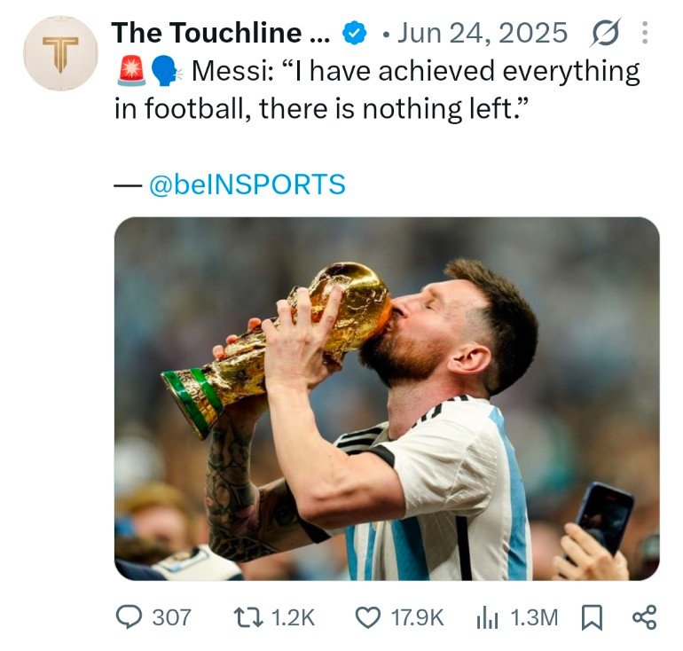 MessiXtraHQ's tweet photo. The only Footballer in History who can say this and be factually correct. https://t.co/UNte2557Vv