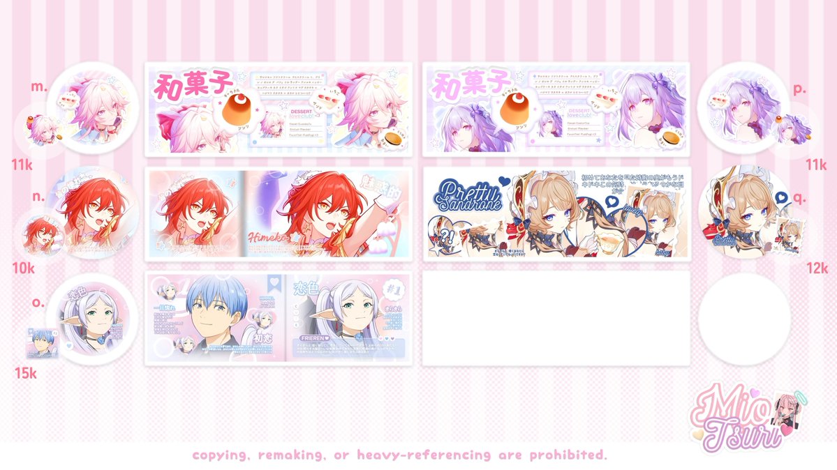 Miotsuri's tweet photo. Haloo, boleh minta bantu repostnya? Sankyuu! :3 #bealanja

Spesial 7.7 kali ini aku bawa clearance sale layout 2D nih! Ada animanga, hsr, genshin, dan wuwa. Harganya mulai dari 4k-15k yaaa. Mari jajan! 😋☝🏻 https://t.co/mbtynEZKW4
