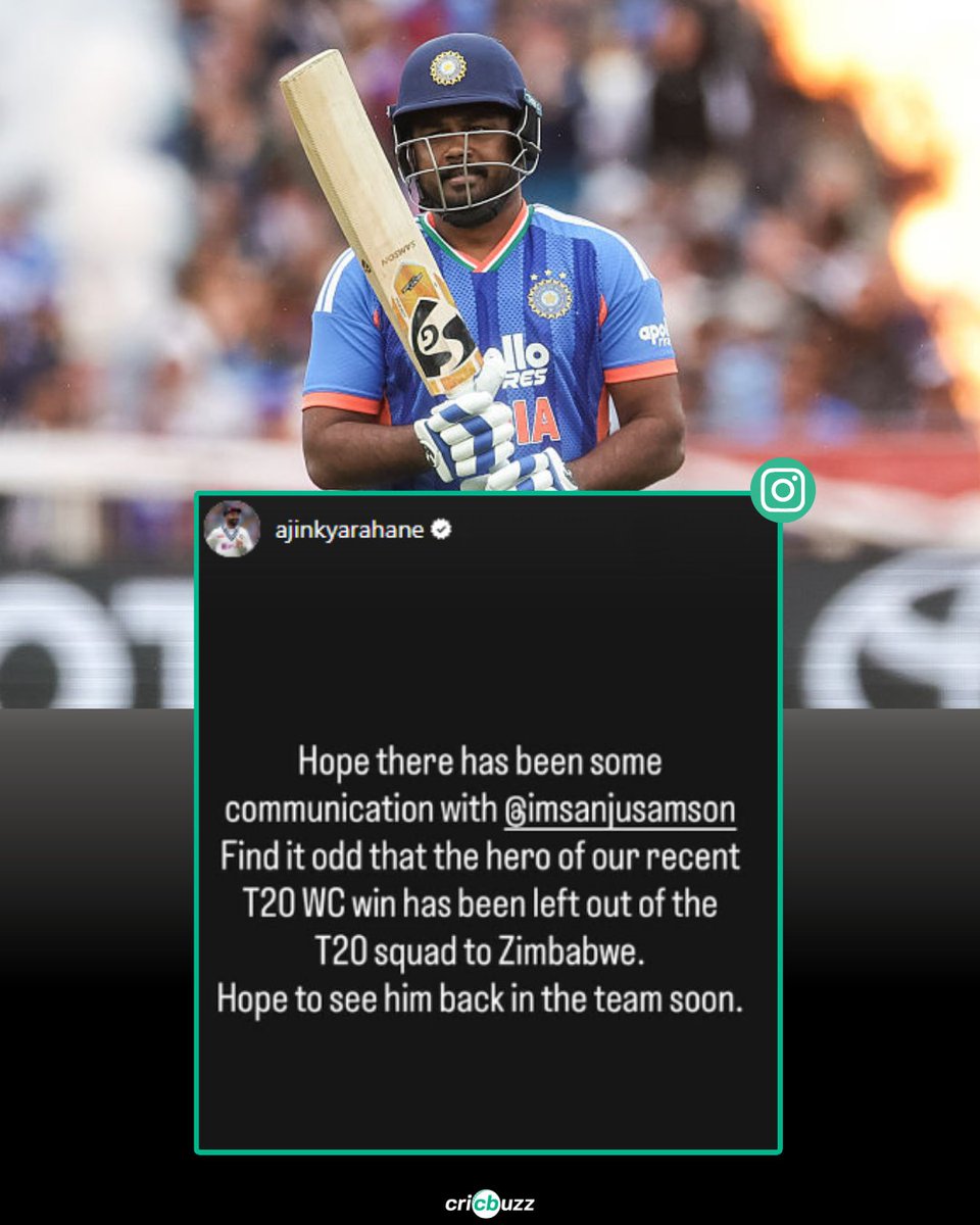 cricbuzz's tweet photo. Ajinkya Rahane 🤝Sanju Samson https://t.co/2CReT2bYbd