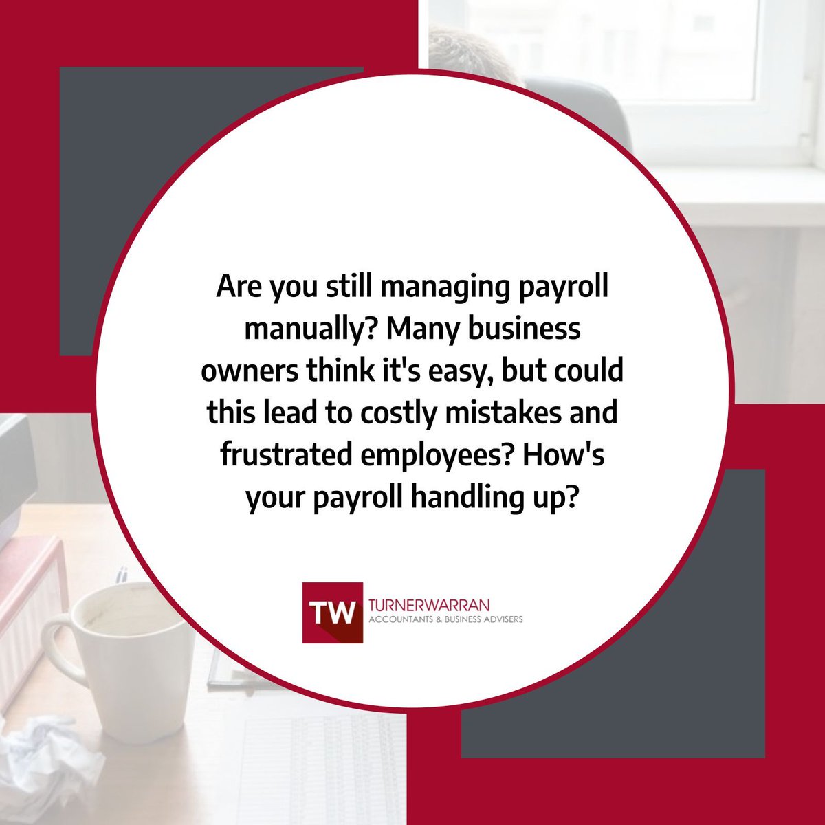 TurnerWarran's tweet photo. Still managing payroll manually? It can cause costly errors. Let TurnerWarran simplify your payroll with expert support to ensure accuracy and compliance. Contact us today!
👉🏻 Visit https://t.co/Fk0DaHBDAx for more information. https://t.co/lf9gYr2Dpi