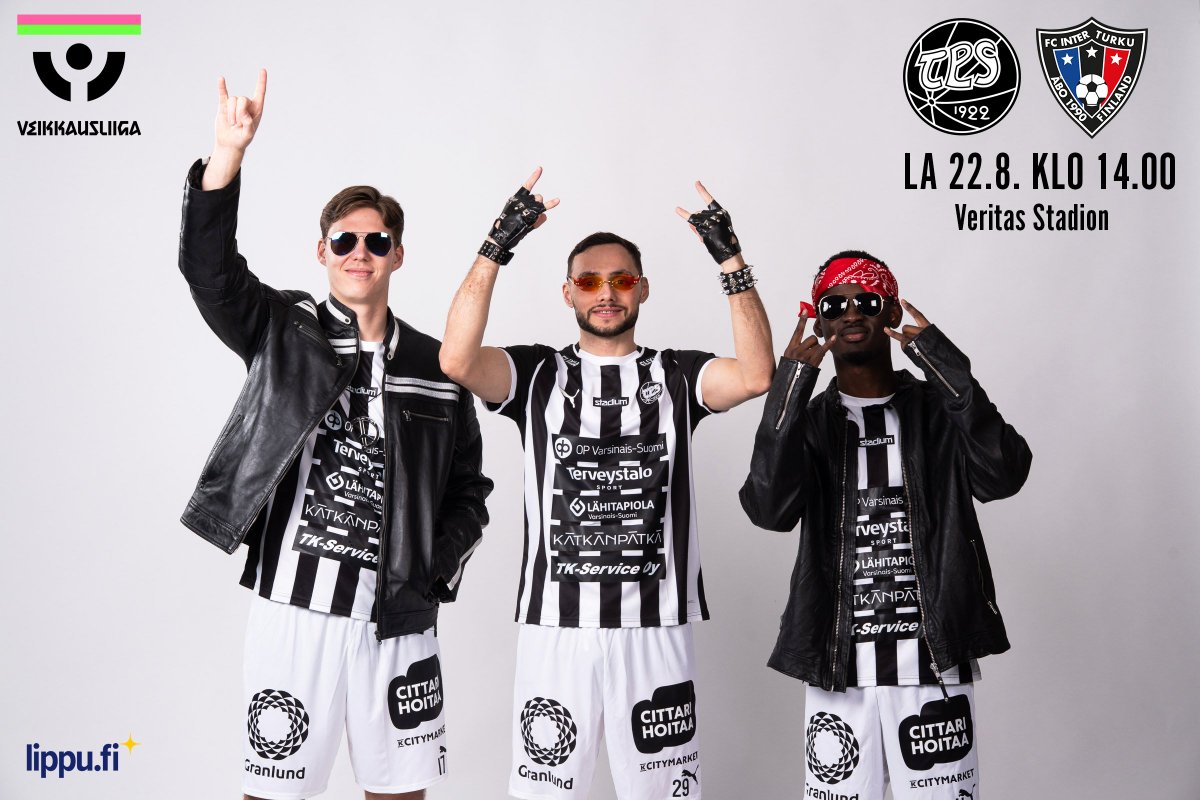 TPSjalkapallo's tweet photo. Ruissi on nyt rokattu, mutta rokkaus jatkuu elokuussa, kun TPS ja FC Inter kohtaavat Suomen suurimmassa derbyssä Kupittaalla launtaina 22.8. kello 14.00. 🤘
🎫 Paikat hupenevat, hanki liput ennakkoon: https://t.co/s64UVLvX1o
#FCTPS #Veikkausliiga https://t.co/rjcknTqSXN