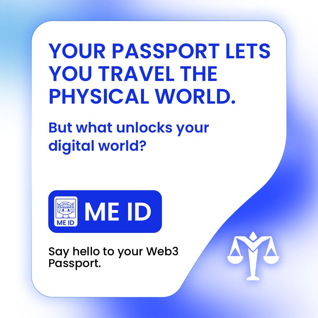 _MetaEarth_'s tweet photo. We have documents for almost everything in the physical world.

🔷 Passport for travel.
🔷 License for driving.
🔷 IDs for verification.

But online, it’s still kind of scattered… dozens of logins, profiles, and identities that don’t really feel unified.

ME ID is built around that gap 👉 https://t.co/NJLrOs0Z8I

A Web3 identity that brings your digital presence into one place, like a passport, but for the internet.

Not replacing you. Just helping define you better online.