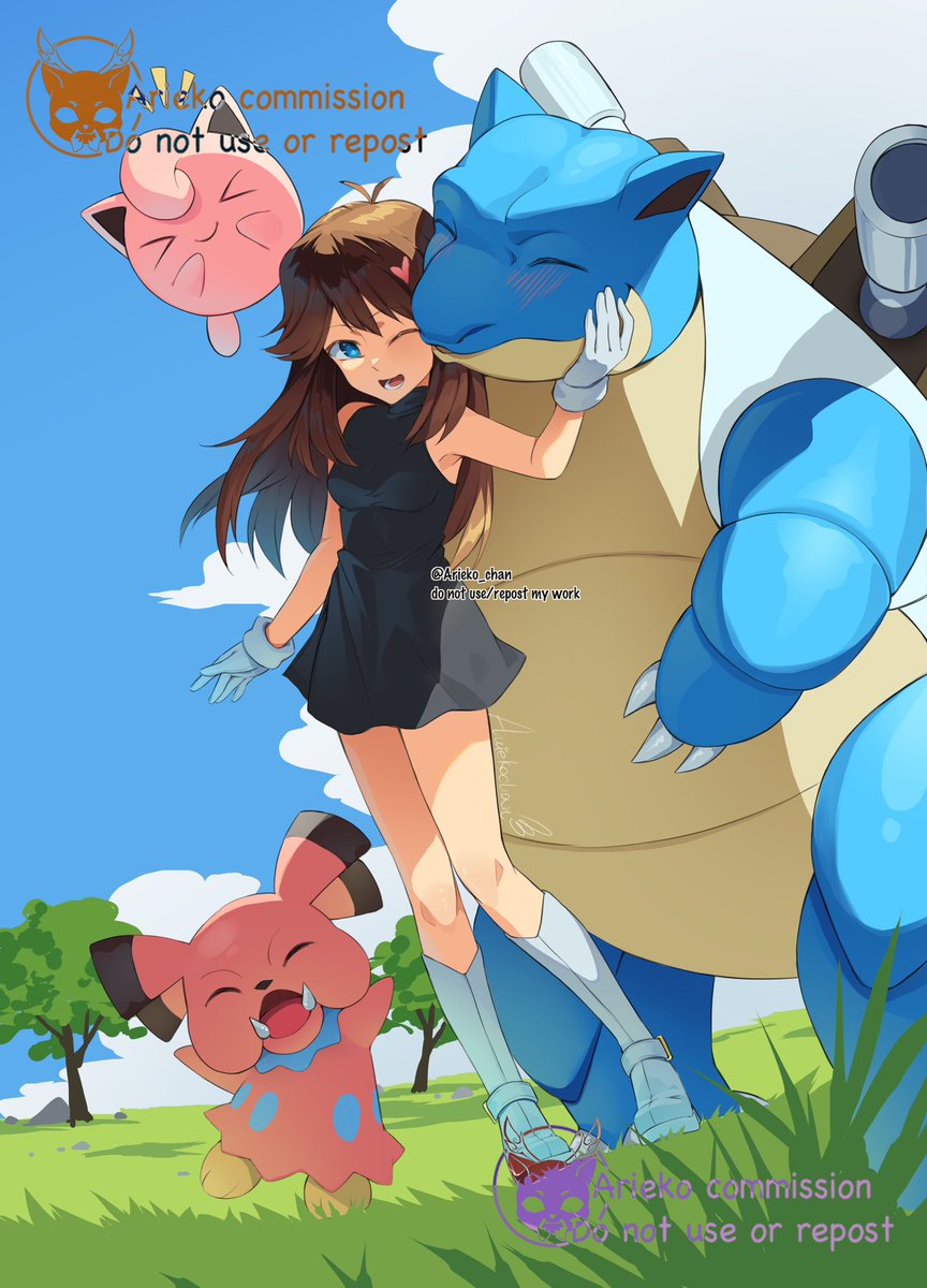 Arieko_chan's tweet photo. Blue 💙 and her companions 
Requested by anonymous, thank you so much 🫶💖💖💖💖💖
#ポケモン #ポケスペ #pokespe https://t.co/2R5ZONfdUv