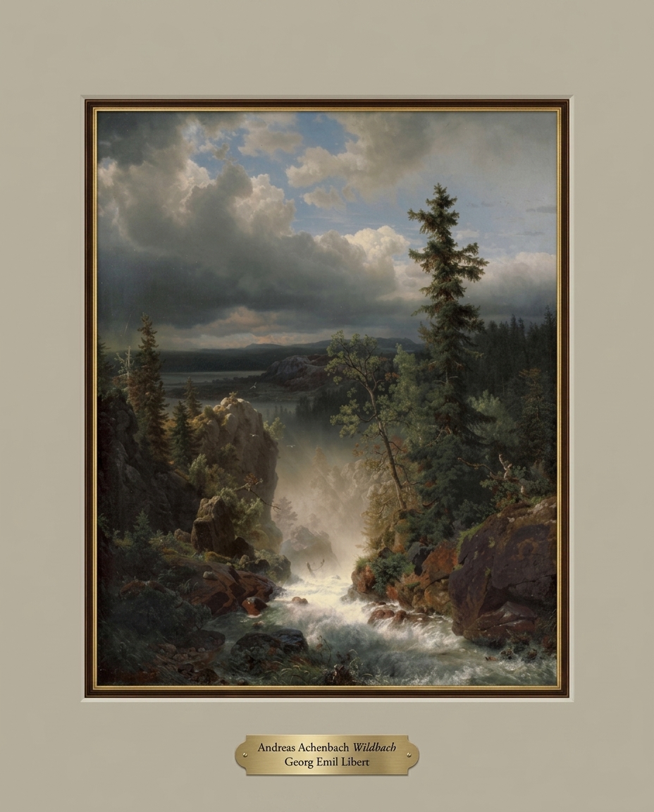 AlivePicture_'s tweet photo. A wild brook cuts through dark rock and the whole forest seems to hold its breath. Libert gives nature a voice here. Not loud in the museum way. Loud like #RomanticLandscape #MuseumCode #WildBrook https://t.co/YAjalkKzFs