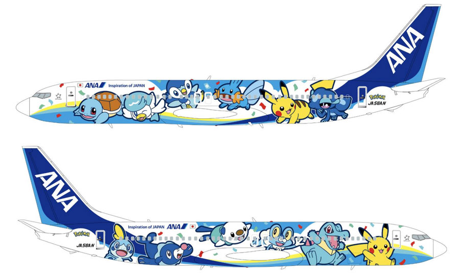 traicycom's tweet photo. ANA、特別塗装機「ポケモンジェット 青」のデザインを発表　ポケモン30周年特別企画 https://t.co/E5qBg4KZYe https://t.co/9RvaKrJOjL
