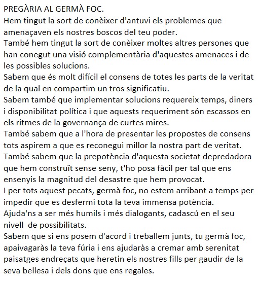 RufiCerdan's tweet photo. Pregària al germà foc https://t.co/3jCnA8tXma