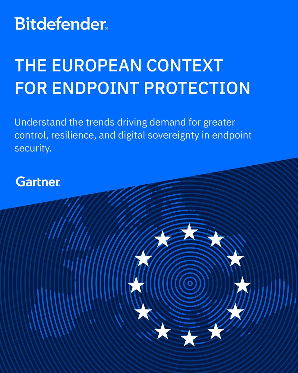 Bitdefender_Ent's tweet photo. Recognized as a Notable Vendor in the 2026 Gartner® Europe Context: Magic Quadrant™ for Endpoint Protection and the only EU-headquartered vendor positioned as a Visionary in the 2026 Gartner® Magic Quadrant™ for Endpoint Protection. We believe this reflects Bitdefender’s ability to combine European cybersecurity expertise, prevention-first innovation, and proven security outcomes. 

Access the report: 🔗 https://t.co/GTsj6Sctgf.