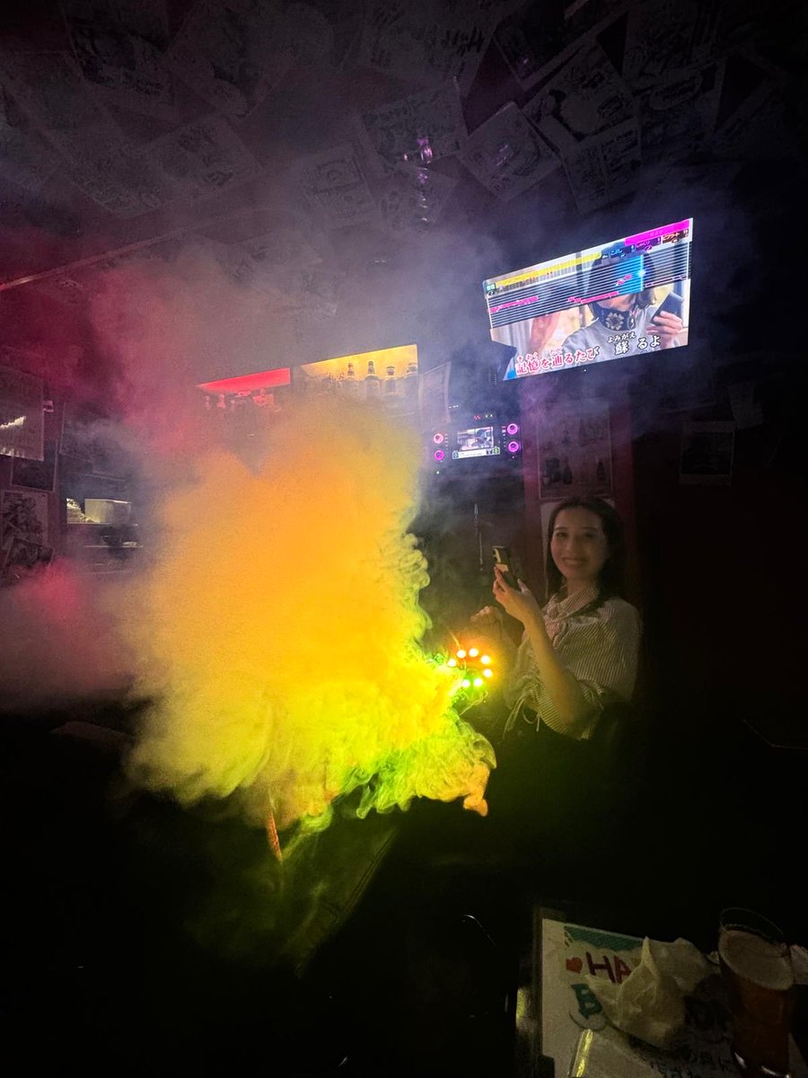 Heidi_Labour's tweet photo. @MLIT_JAPAN @nekotanchan @BromptonBicycle @Hitachi @HitachiRailENG @tier_iv_japan @hiroyoshimura @OfficialSTFC @BeeNetwork @TransreportUK And it wouldn't have been a trip to Japan without some karaoke, where we may have belted out some Queen, ABBA and Billy Joel in a tiny bar, witnessed by two encouraging Japanese men and the bar staff! 🎤🪩 (9/10) https://t.co/XJa9O7lTAG