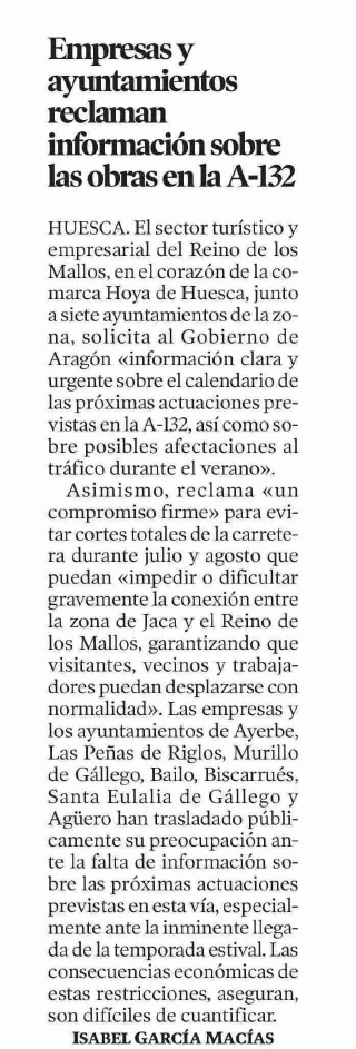 PSOEAltoaragon's tweet photo. ❗❗Volvemos a pedir al Gobierno de Aragón información sobre las obras en la carretera entre #Ayerbe y #PuenteLaReina.
🚧Hoy los medios de comunicación recogen el malestar en la zona afectada por las obras en la A-132 👇
@heraldoes
@RadioHuesca https://t.co/WXk9ASsLQR