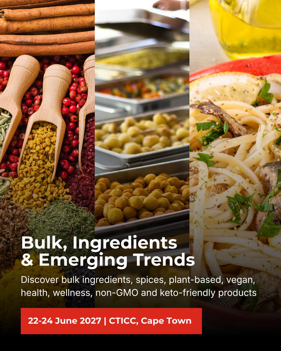 AnugaSelectSA's tweet photo. The full food and beverage value chain, all in one leading B2B trade show.

Anuga Select South Africa will showcase fine food, dairy, bakery, beverages, ingredients, food technology, packaging and hospitality solutions.

22-24 June 2027 | CTICC, Cape Town

#WeAreAnuga https://t.co/ECM1J8lE1x