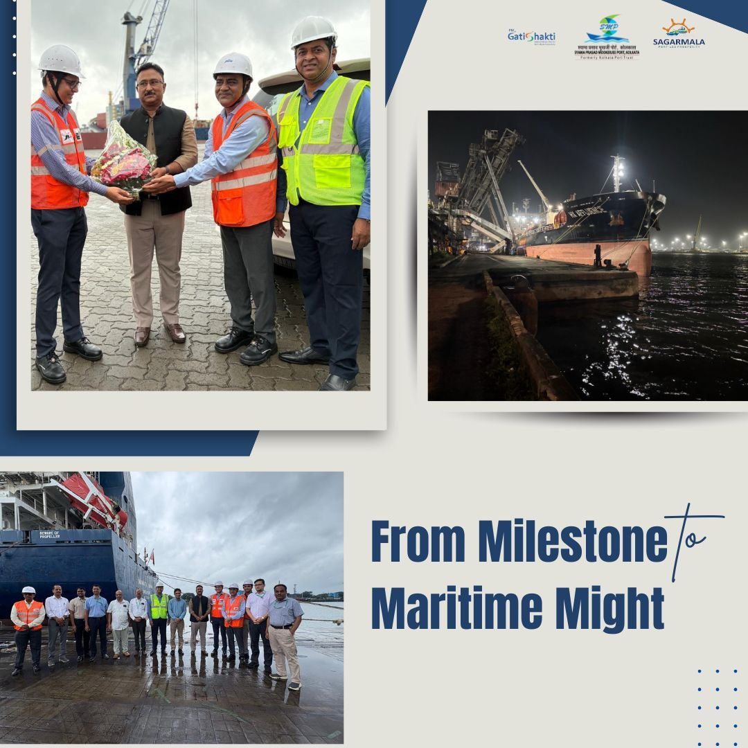 SMPort_Kolkata's tweet photo. Honouring a Visionary. Building the Future.

Syama Prasad Mookerjee Port Celebrates Dr. Syama Prasad Mookerjee’s 125th Birth Anniversary with Twin Maritime Milestones

Kolkata | 6 July 2026

On the 125th Birth Anniversary of Bharat Ratna Dr. Syama Prasad Mookerjee, whose vision and legacy continue to inspire the nation’s progress, Syama Prasad Mookerjee Port, Kolkata (SMPK) marked the occasion not merely with remembrance, but with action—celebrating two landmark achievements that will strengthen India’s maritime and logistics ecosystem.

⚓ A Historic Maiden Call at Kolkata Dock System

History was created today as M.V. Nawata Bhum, represented by Chakiat Shipping, became the first container vessel to berth at the newly developed Berths 7 & 8 at Netaji Subhas Dock, operated by JSW Infrastructure under a Public-Private Partnership.

The vessel is scheduled to discharge 249 TEUs and load 295 TEUs, handling a total of 544 TEUs during its maiden call, heralding the beginning of a new era of world-class container operations at Kolkata Dock System.

This is only the beginning. @TheJSWGroup Infrastructure has also been entrusted with the development of the Outer Berth Project, which will be the first Outer Berth in the history of @SMPort_Kolkata. Together with the ongoing modernisation of other berths, these projects will significantly enhance capacity, efficiency and global competitiveness of the Port.

⚡ Haldia Powers India’s Energy Logistics

On the same day, #HaldiaDockComplex scripted another success story with the successful rejuvenation of the fully mechanised Thermal Coal Handling Berth-3, reaffirming SMPK’s commitment to efficient, sustainable and cost-effective logistics.

The mobilisation of @easterncoal Limited coal for Southern power utilities has commenced, with the first railway rake expected to arrive on 7 July 2026, opening a new logistics corridor connecting Eastern India’s coalfields with thermal power plants across the southern region.

Equipped with a rapid wagon tippler, mechanised conveyor systems and high-capacity ship loaders, Berth-3 offers one of the most competitive thermal coal handling solutions among all ports on India’s Eastern Coast.

The integrated rail-to-sea logistics model enables end-users to leverage lower railway freight for transporting ECL coal to Haldia, followed by economical coastal shipping to power plants—reducing logistics costs while supporting India’s growing energy needs.

A Living Tribute to Dr. Syama Prasad Mookerjee

These two transformational milestones are more than operational achievements—they are a tribute to the ideas of Dr. Syama Prasad Mookerjee, who believed in a strong, self-reliant and progressive India.

As the Port proudly bearing his name celebrates his 125th Birth Anniversary, it reaffirms its commitment to driving port-led development, modern infrastructure, public-private partnerships, coastal shipping and logistics excellence, contributing meaningfully to the vision of #ViksitBharat and Maritime India.

From creating history with the first vessel at @TheJSWGroup new terminal to revitalising Haldia’s mechanised coal logistics, @SMPort_Kolkata continues to honour its legacy by shaping the future of Indian maritime trade.

@PIB_ShipMin
@PIB_India
@PIBKolkata
#125YearsOfDrSyamaPrasadMookerjee #MaritimeIndia #PortLedDevelopment #JSWInfrastructure #HaldiaDockComplex #KolkataDockSystem #CoastalShipping #Logistics #ContainerShipping #ThermalCoal #ViksitBharat #MakeInIndia #IndianPorts