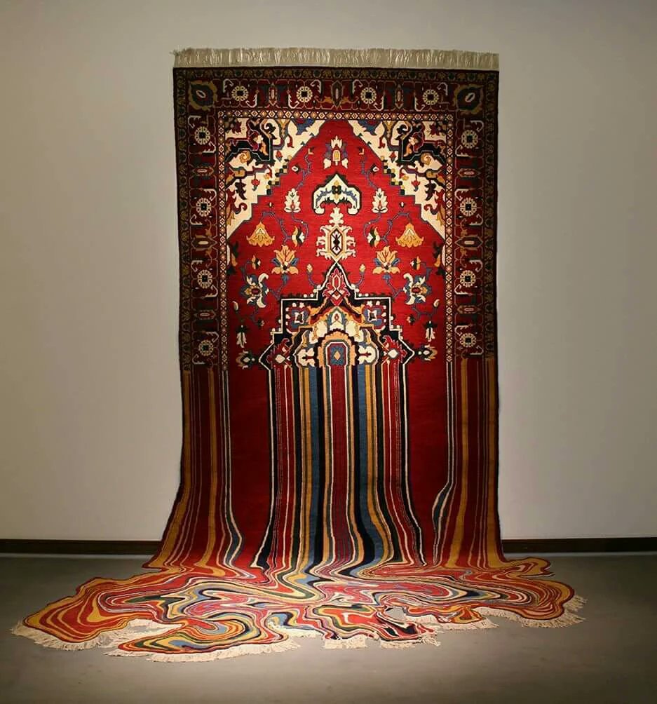 LeoDaVinciWave's tweet photo. Traditional rugs reimagined as melting art by Faig Ahmed https://t.co/zuRRPmaGkg