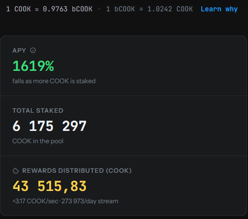 TheCookieChain's tweet photo. Those APYs aren't a typo.👀

The Cookie Chain LST is now live!

Stake $COOK, receive bCOOK, and earn rewards from the community treasury while remaining liquid.

Bridge to Cookie Chain with @Nightly_app and start baking. 🍪

🔗 https://t.co/YOirR0GZZv
https://t.co/3LY5pAs9TS https://t.co/U9vseOEVTj