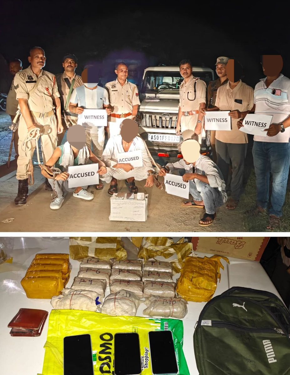 himantabiswa's tweet photo. "Red card, your game's up," said @Dhubri_Police🟥

Kudos to the team for intercepting narcotics worth approximately ₹2.4 cr, and apprehending 3 accused.

The scoreline says it all: @assampolice 1, drug traffickers 0.

#AssamAgainstDrugs https://t.co/mOZHapgYKZ