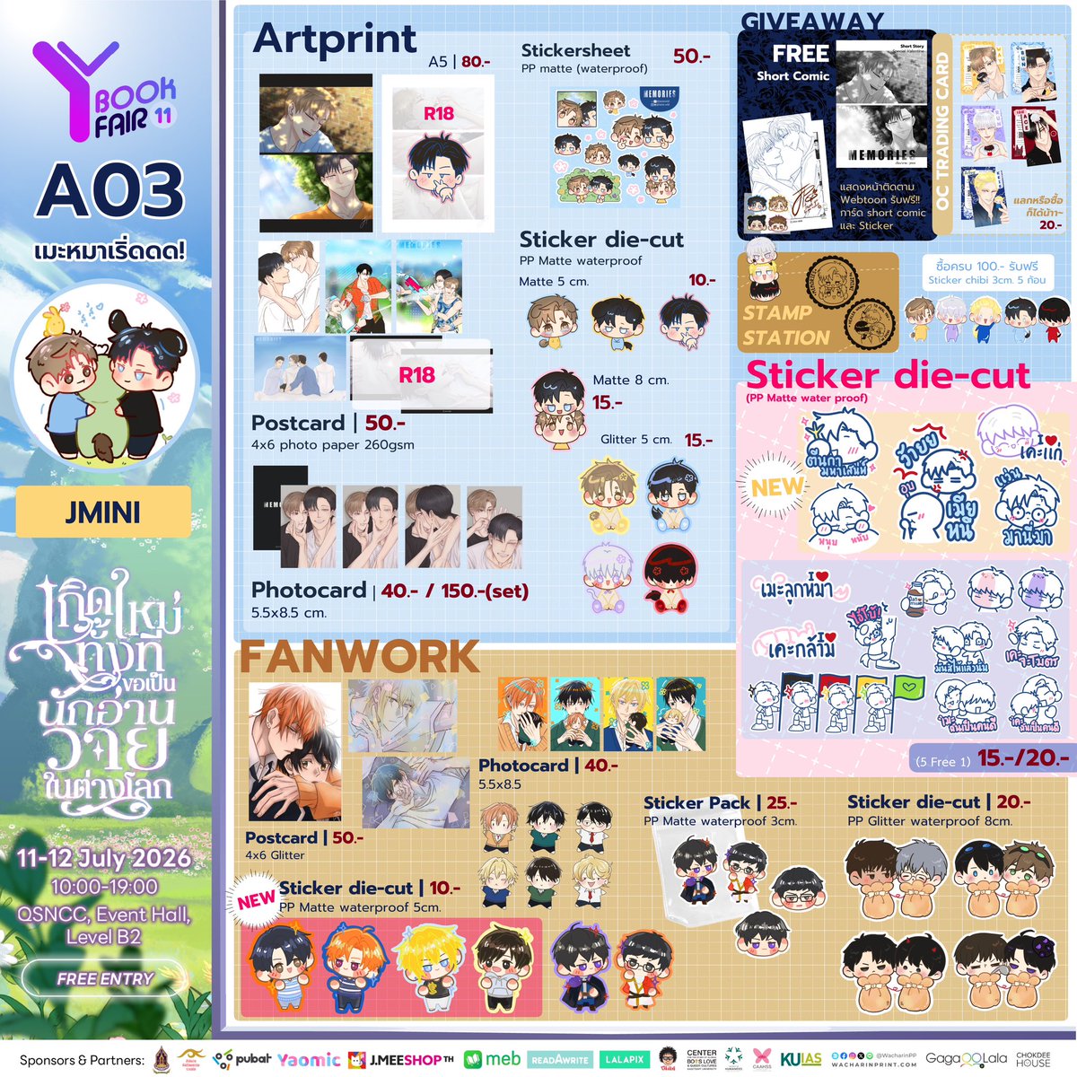 jminiwld's tweet photo. Pls rt 🫶🏻✨

ใบเมนู #YBOOKFAIR11 มาแล้วคับ💙
ฝากเด็กๆไว้ในอ้อมอกอ้อมใจ~

เทรดรวมตัวอย่างเล่มและของที่อาจจะตามมาด้านล่างนะคะ (จะมาอัพเดตเรื่อยๆ)

มาเจอกันที่
🫧บูธ A03 เมะหมาเริ่ดดด!
🐟11-12 July 2026 | 10:00-19:00
🐶QSNCC, Event Hall, Level B2 https://t.co/c5X1eFuq5L