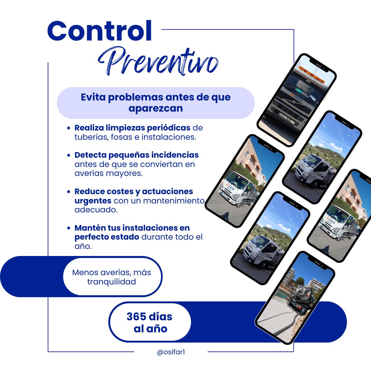 Osifar1's tweet photo. 🔧 El control preventivo evita averías, reduce costes y mantiene tus instalaciones en perfecto estado durante todo el año.

En OSIFAR realizamos limpiezas y revisiones periódicas para adelantarnos a los problemas. 💧🚛

#DesatascosMallorca #MantenimientoPreventivo #OSIFAR https://t.co/9DzKLpM1Cv