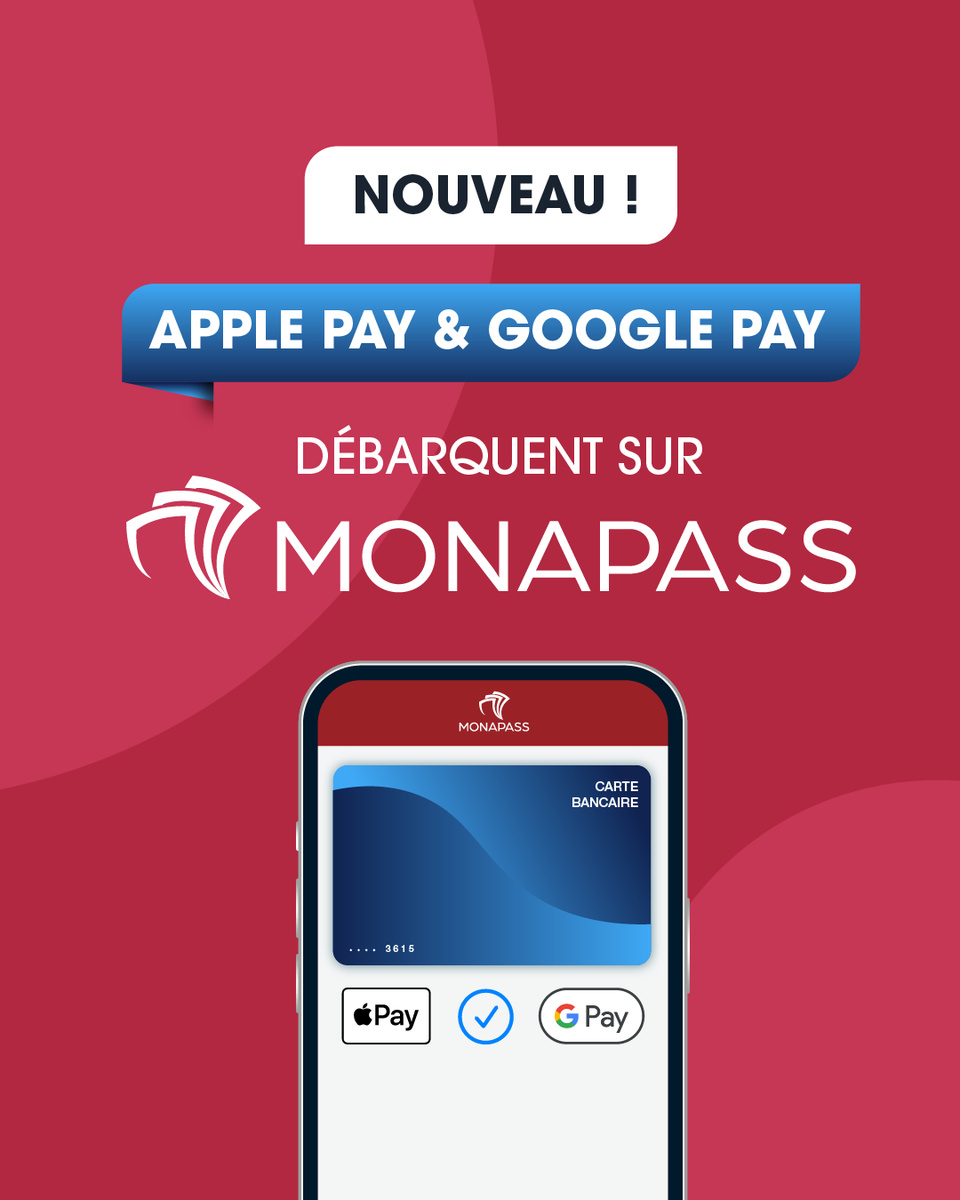 GvtMonaco's tweet photo. L’application Monapass adopte le paiement mobile avec Apple Pay et Google Pay

La Direction des Services Numériques (DSN) annonce l’intégration d’Apple Pay et de Google Pay au sein de l’application Monapass. Ces nouveaux moyens de paiement permettent aux utilisateurs de régler plus rapidement leurs achats de titres et de services.

Lancée en 2021, Monapass est devenue en cinq ans une application de référence pour accéder à de nombreux services en Principauté. Initialement consacrée à la mobilité, elle permet aujourd’hui d’acheter des titres de transport de la Compagnie des Autobus de Monaco et de MonaBike, des tickets de stationnement horodaté, mais également des billets pour des sites culturels, des événements ou des activités de loisirs (places de cinéma, exposition d’été au Grimaldi Forum Monaco, etc.).

Cette évolution s’inscrit dans la stratégie de la Direction des Services Numériques visant à simplifier l’expérience des usagers et à proposer des services publics toujours plus accessibles, fluides et adaptés aux usages du quotidien. L’intégration d’Apple Pay et de Google Pay constitue ainsi une nouvelle étape dans l’enrichissement continu de l’application Monapass.

Disponible en français et en anglais sur iPhone et Android, l’application enregistre chaque jour plus de 1 450 utilisateurs uniques et environ 2 700 utilisations de titres.

Depuis son lancement, Monapass n’a cessé d’évoluer avec l’ajout de l’information transport en temps réel, des notifications, de nouveaux services culturels et touristiques, ainsi que d’offres liées au sport et aux grands événements accueillis en Principauté.

Les utilisateurs souhaitant être accompagnés dans la prise en main de ces nouveaux moyens de paiement peuvent contacter la Hotline Monapass (+377 98 98 99 29) et/ou s’appuyer sur les conseillers de la Maison du Numérique, qui proposent un accompagnement gratuit pour l’utilisation des services numériques et des démarches en ligne. Les conseillers accueillent actuellement le public à la boutique Monaco Telecom de Fontvieille, sans rendez-vous.

Plus d’informations :
• https://t.co/VTZU87N0Dt
• +377 98 98 80 00

@ExtendedMonaco