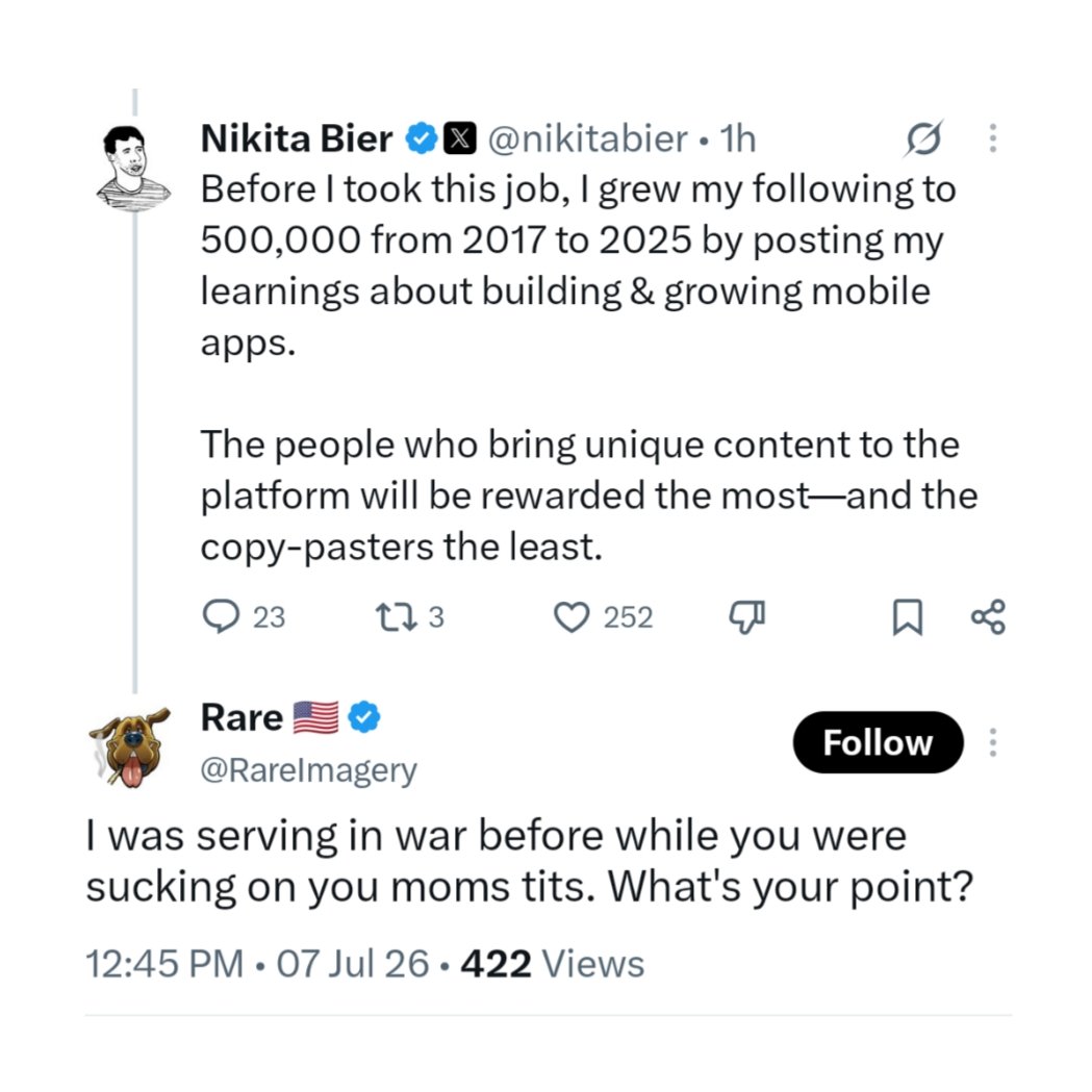 TiredBhiim's tweet photo. Finally, a worthy opponent for Nikita. 💀 https://t.co/BfwS35PMPT