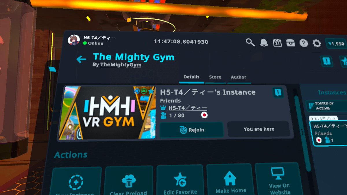 H5T42's tweet photo. ──え？外が気になる？

『The Mighty Gym』

器材を必要としないタイプの運動や自重トレーニングをVRジムへと落とし込んだ一つの完成形。

一人黙々とデイリーをこなすもよし、複数人でわいわいジム活をするもよし、場があるというのは想像以上にモチベーションになります。

#Quest散歩 
#VRChat️ https://t.co/SB9G23MoLJ