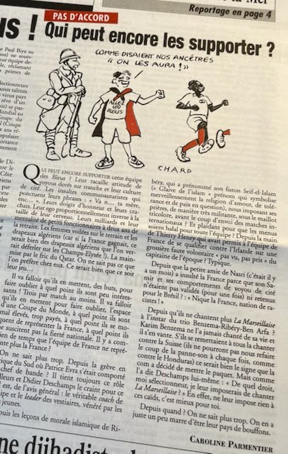 AnttonRouget's tweet photo. Côté pile, @J_Bardella retweete la réponse ultra-populaire de @KMbappe.

Côté face, sa vice-présidente à l’Assemblée @Parmentier_RN publie les pires écrits (et dessins) racistes contre l’équipe de France de foot.

« Caïds », « voyous », …

Documents révélés par @Mediapart👇 https://t.co/AsQQpc6zqV