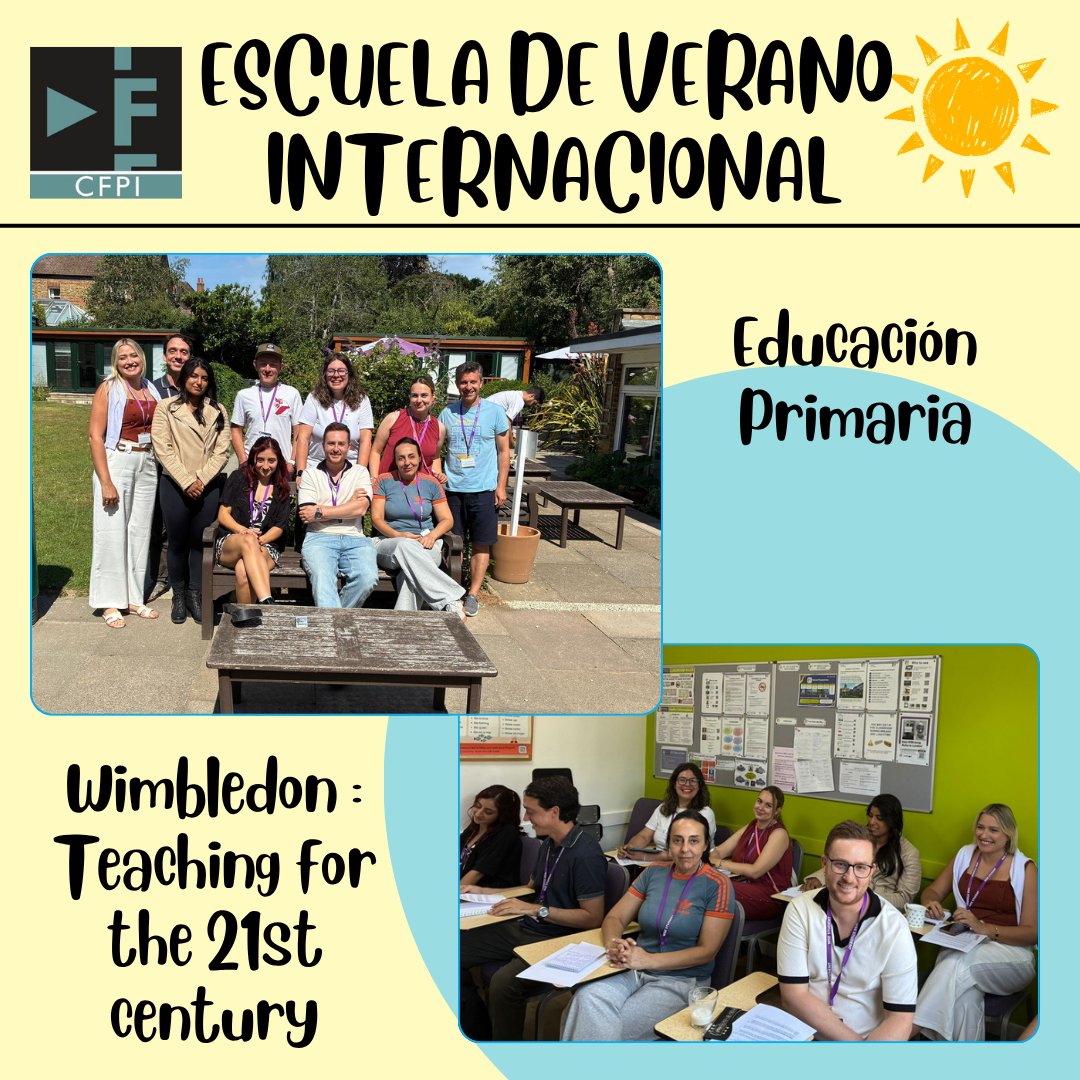 CFPIdiomas's tweet photo. Y hoy conocemos a los docentes que se forman en la Escuela Internacional de Verano, en el curso de Wimbledon:
Teaching for the 21st Century, esta vez de Educación Primaria.
#escuelainternacionaldeverano #formacióncyl #innovacyl #internacionalizacyl #aprendeinnovaycomparte https://t.co/8bFaUwvmkr
