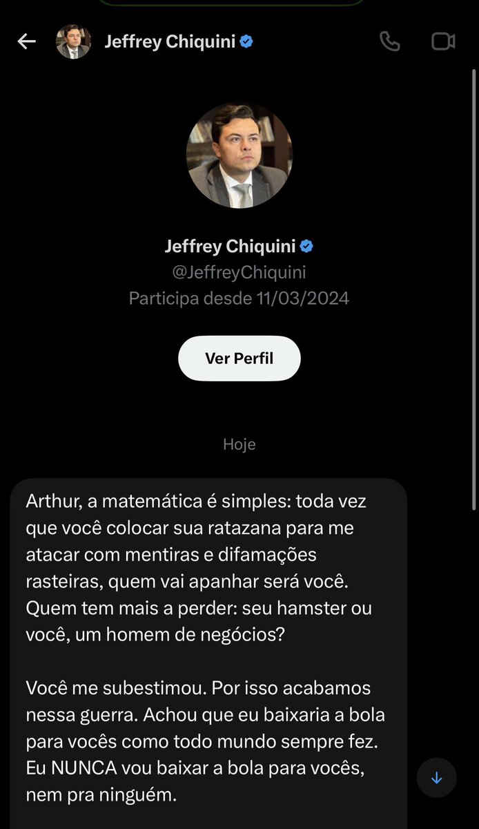 Arthurmachadosp's tweet photo. Vejam bem:

No público  esse discurso  hipocrita e distante da realidade.

No privado: “Arthur você é um homem de negócios”. 

É ,ou nao é uma puta rasteira?

Propondo acordinho.

Esperem o tutor de traficante chegar no congresso, é ser sem qualquer dignidade. 

@JeffreyChiquini enfia esse  acordo no meio do seu rabo.

Bom dia.