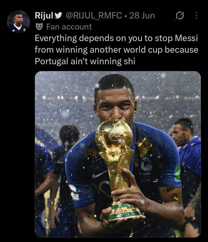 RIJUL_RMFC's tweet photo. @Duhh_itzsarthak Ain't no way anyone thought Portugal will win except insta kids 😭 https://t.co/JtWWPmbkcq