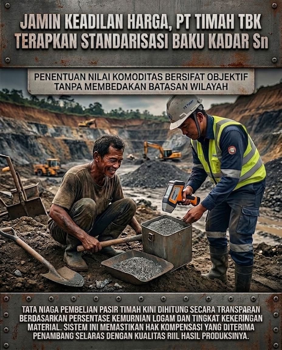 beritabanjarr's tweet photo. Standar pengukuran kadar Sn yang objektif menjadi langkah penting untuk menciptakan tata niaga timah yang transparan. Nilai komoditas ditentukan berdasarkan kualitas material sehingga seluruh proses berjalan lebih adil #bangkabelitung #pttimah #timahfu #Transparansi #TataKelola https://t.co/5CXx2amy3i