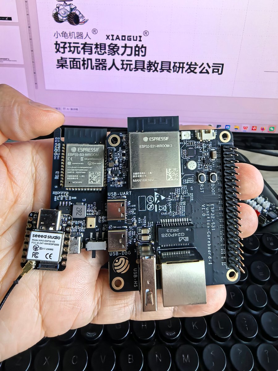 xiaogui_robot's tweet photo. got new module esp32-s31, so bigger and bigger😂 https://t.co/Y5SxEk29WU