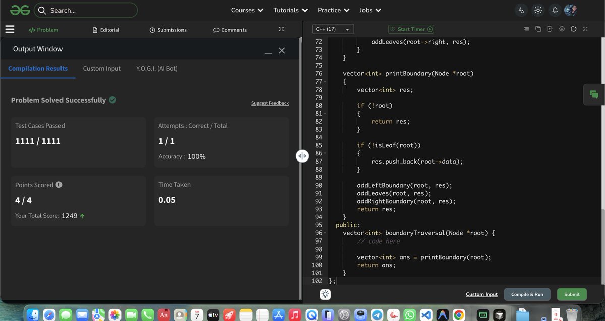 SimranKuma76498's tweet photo. 🔥 Day 37/45 – #SDESheetChallenge

✅ LCA in Binary Tree
✅ Check if Two Trees are Identical
✅ Zig Zag (Spiral) Traversal
✅ Boundary Traversal
Every node has a story. 🌳⚡
@striver_79
@takeUforward_
#DSA #Java #LearnInPublic https://t.co/j78B9ZUvpc