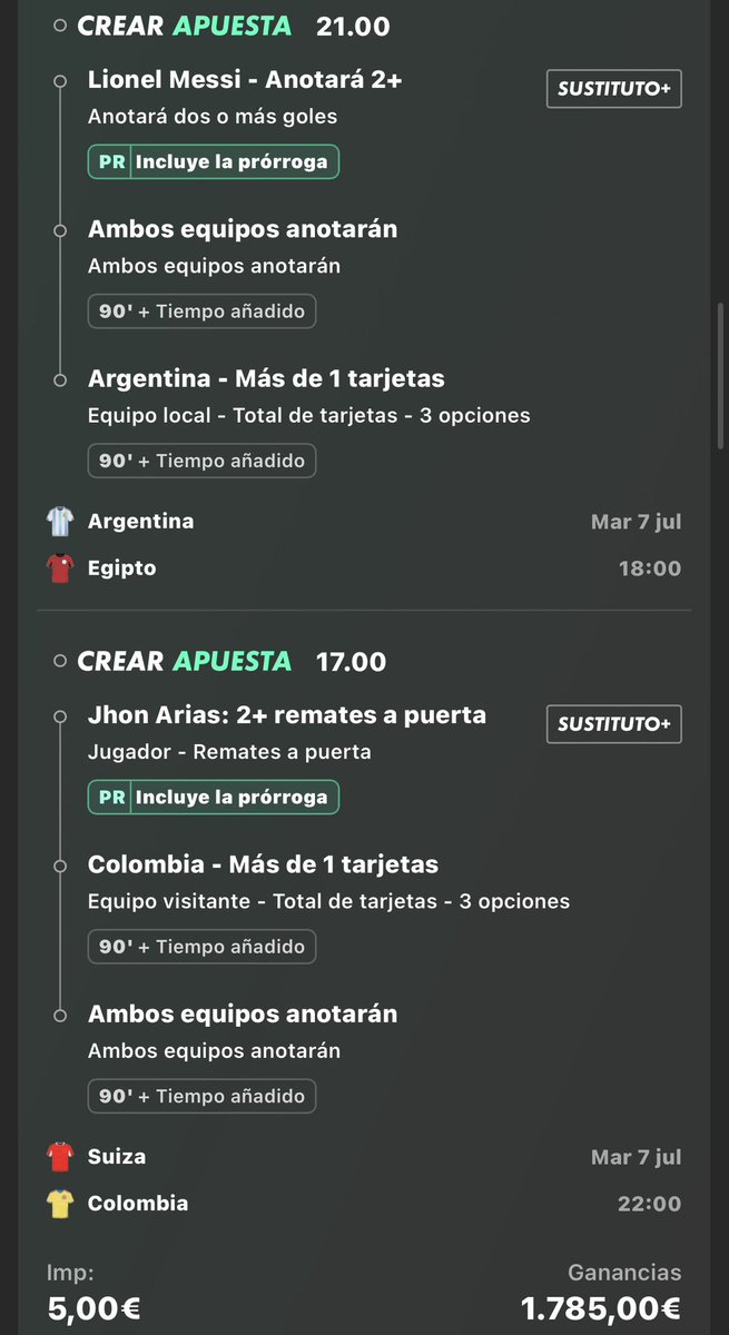 lowstkzzbet's tweet photo. OS DEJO UN REGALITO MUY TOP✅⭐️
2 Combinadas cuota 100+⚠️

Argentina vs Egipto
Suiza vs Colombia

#apuestas #mundial #argentina #colombia #pronostico #bet #cuota #apuestadeportiva #tendencia #combinada https://t.co/wGoPVKowEX