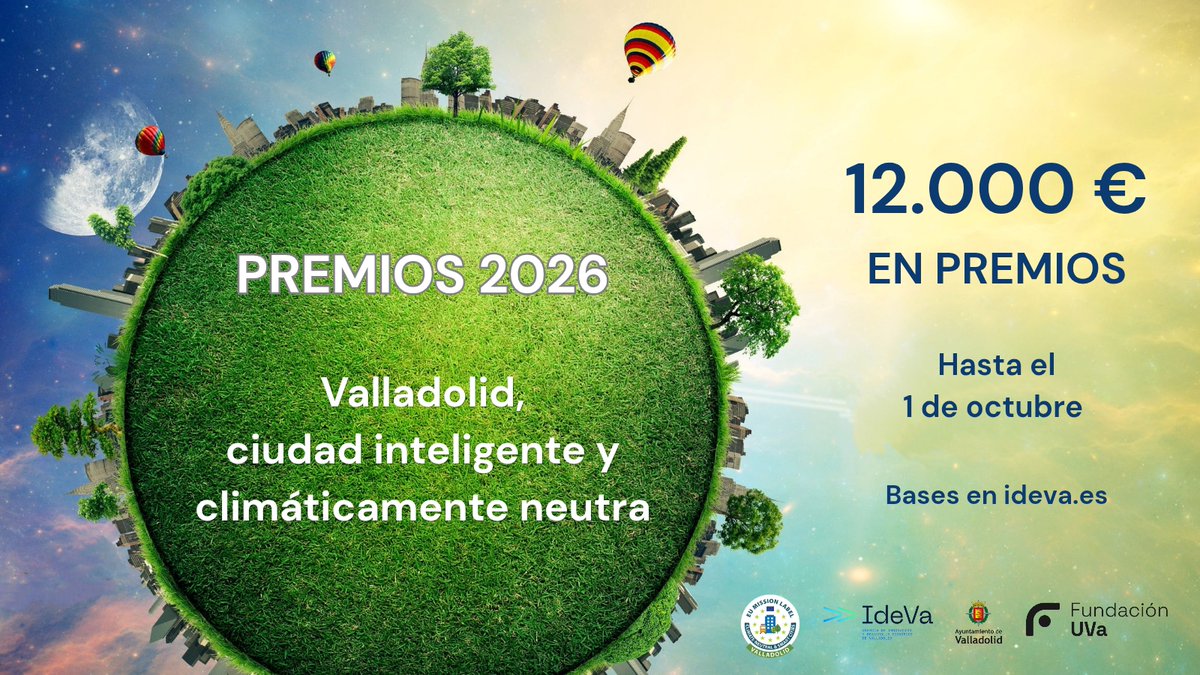 ideva_agencia's tweet photo. ¿Quieres aportar tu visión a un Valladolid más sostenible? 🌱

Hoy abrimos plazo, desde @AyuntamientoVLL y @Fundacion_UVa, de los Premios "TFG y TFM Valladolid, Ciudad Inteligente y Climáticamente Neutra" para estudiantes de la @UVa_es

#MisiónValladolid

https://t.co/b6MiRbIJWF https://t.co/qiqKRhit9X