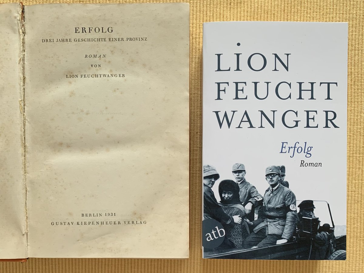 PlankAngelika's tweet photo. @HeikeSpecht die fast 900 Seiten von Lion Feuchtwangers  Roman #Erfolg, dem 1. Teil der „Wartesaal“- Trilogie zu lesen lohnt sich, da sie ein Bild der Zwischenkriegszeit vermitteln, die nur Literatur leisten kann! Die Taschenbuchausgabe  macht es „handlicher“ als die Sonderausgabe von 1931 👇 https://t.co/CiKP4DpnK2